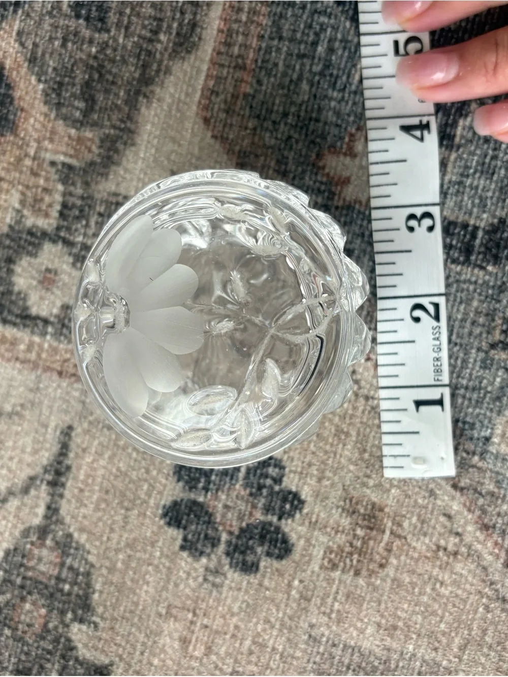 Vintage Princess House Heritage Romance Lead Crystal Trinket box- frosted floral